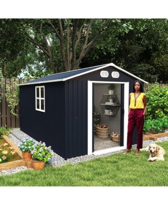 8x12 Feet Outdoor Metal Storage Shed With Lockable Door