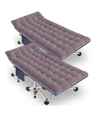 2 Pack Camping Cot Folding Bed Portable Sleep Mattress Carry Bag