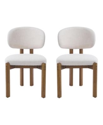 2-Piece Dining Chairs,  Fabric and Solid  Wood Frame, Ergonomic Upholstered Kitchen Chairs