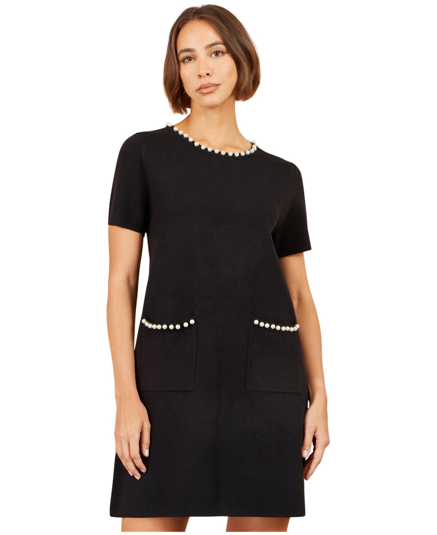 Women's Embellished Knit Short-Sleeve Dress