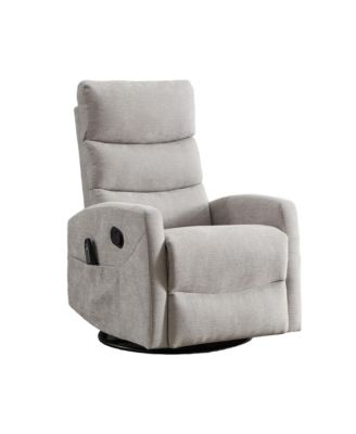 Chenille Manual Recliner Chair Rocker Swivel Chair with Heat and Massage for Living Room