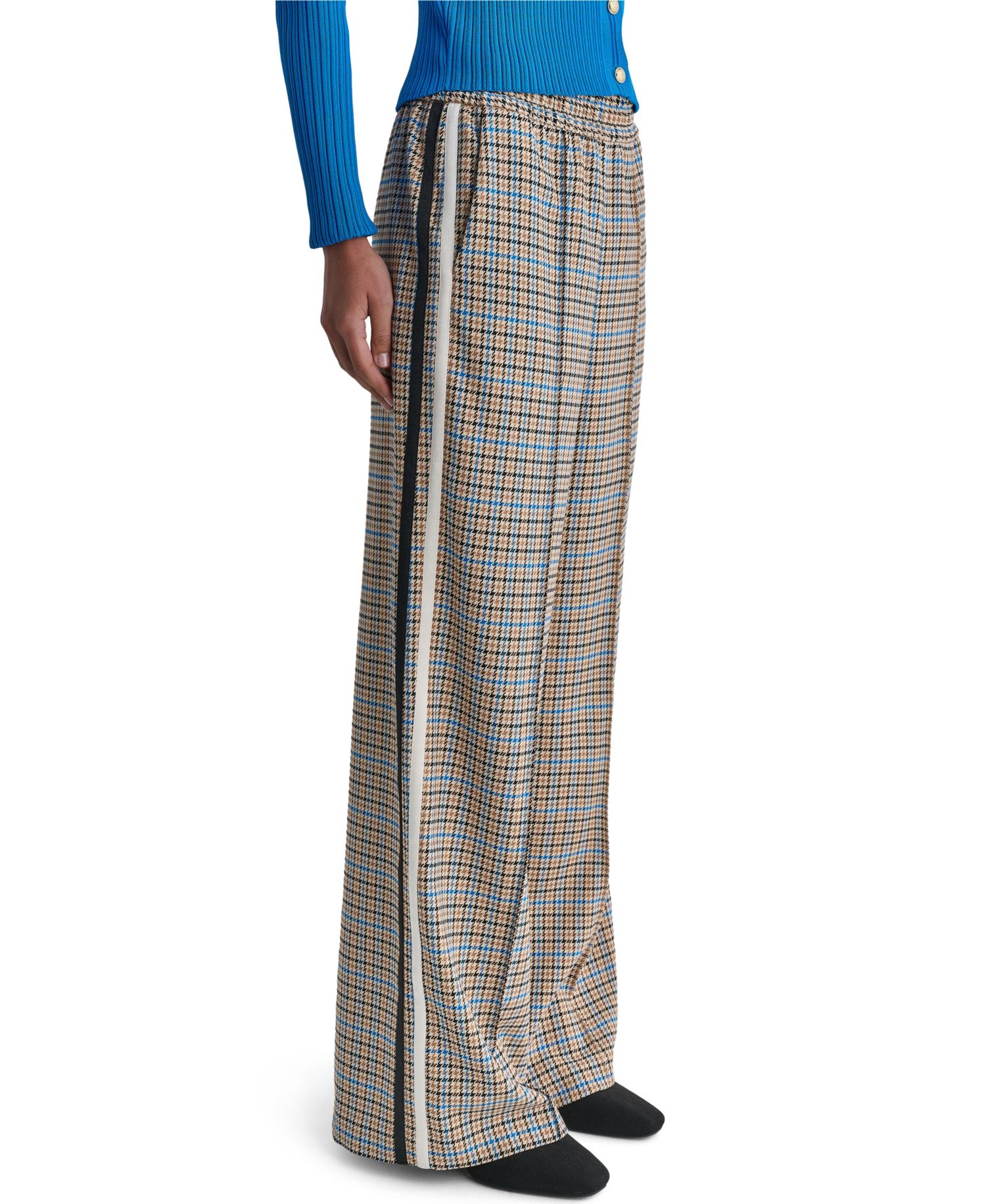 Women's Plaid Wide-Leg Pull-On Pants