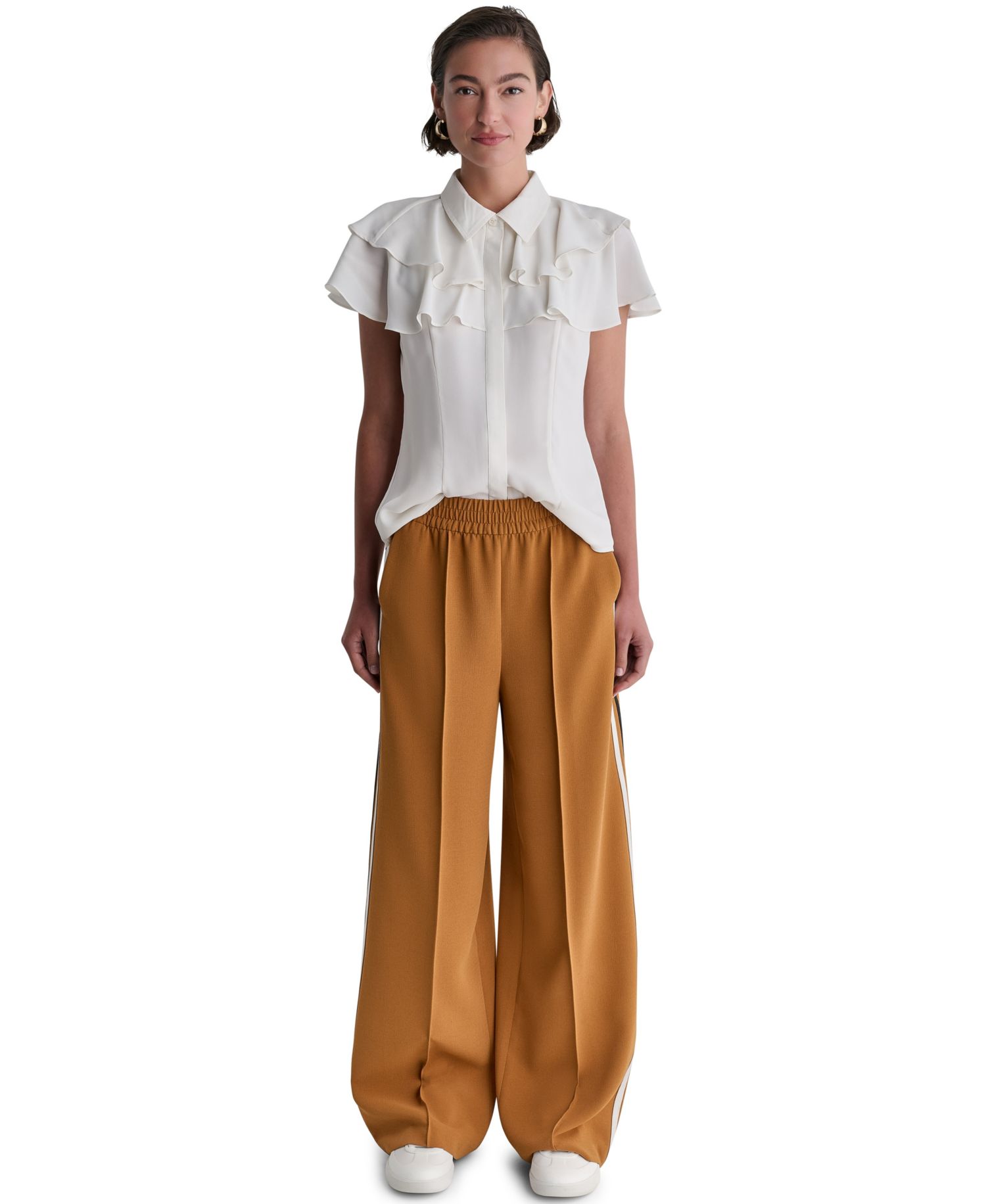Women's Short-Sleeve Tiered-Ruffle Blouse