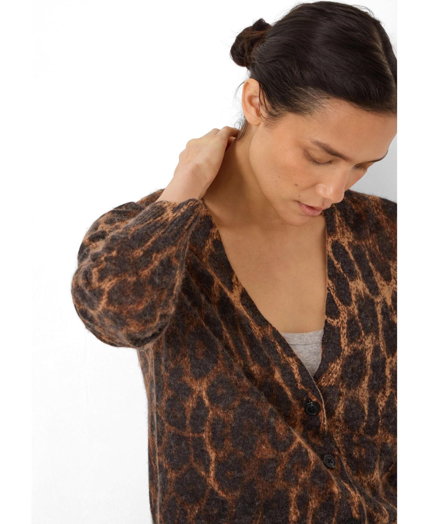 Women's Cynthia Leopard Print Knitted Cardigan