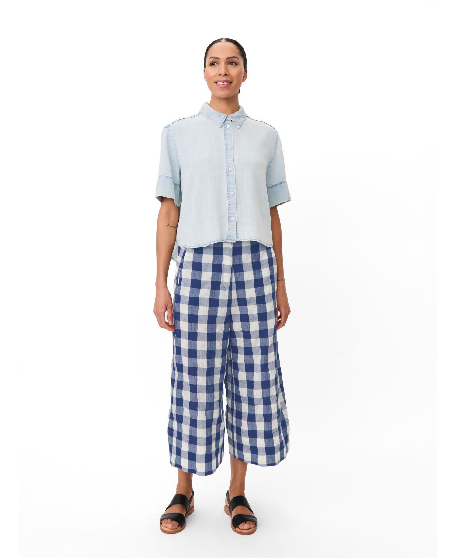 Women's Maportia Gingham Wide-Leg Pants