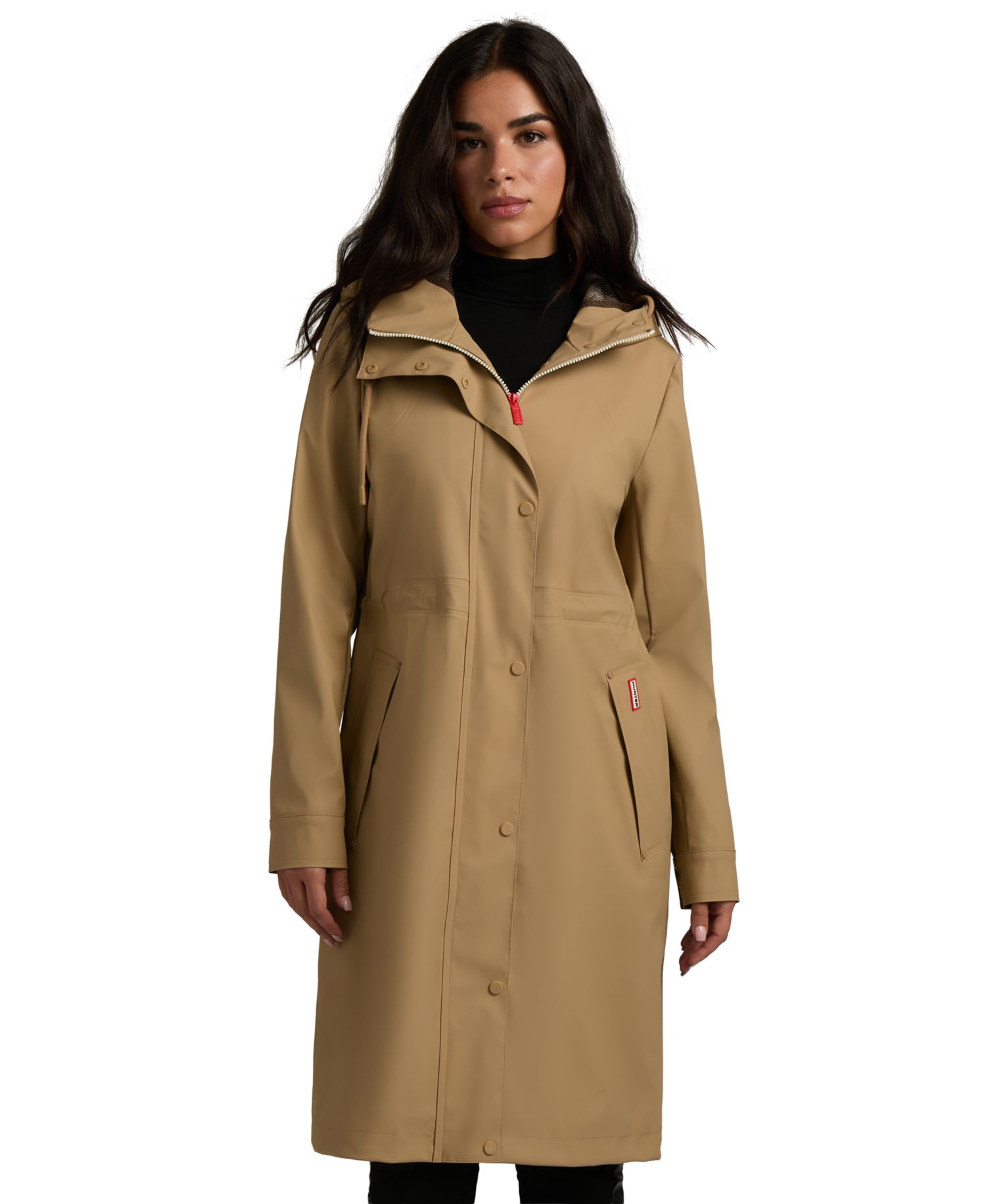 Women's Darcy Hooded Long Rubberized Anorak Coat