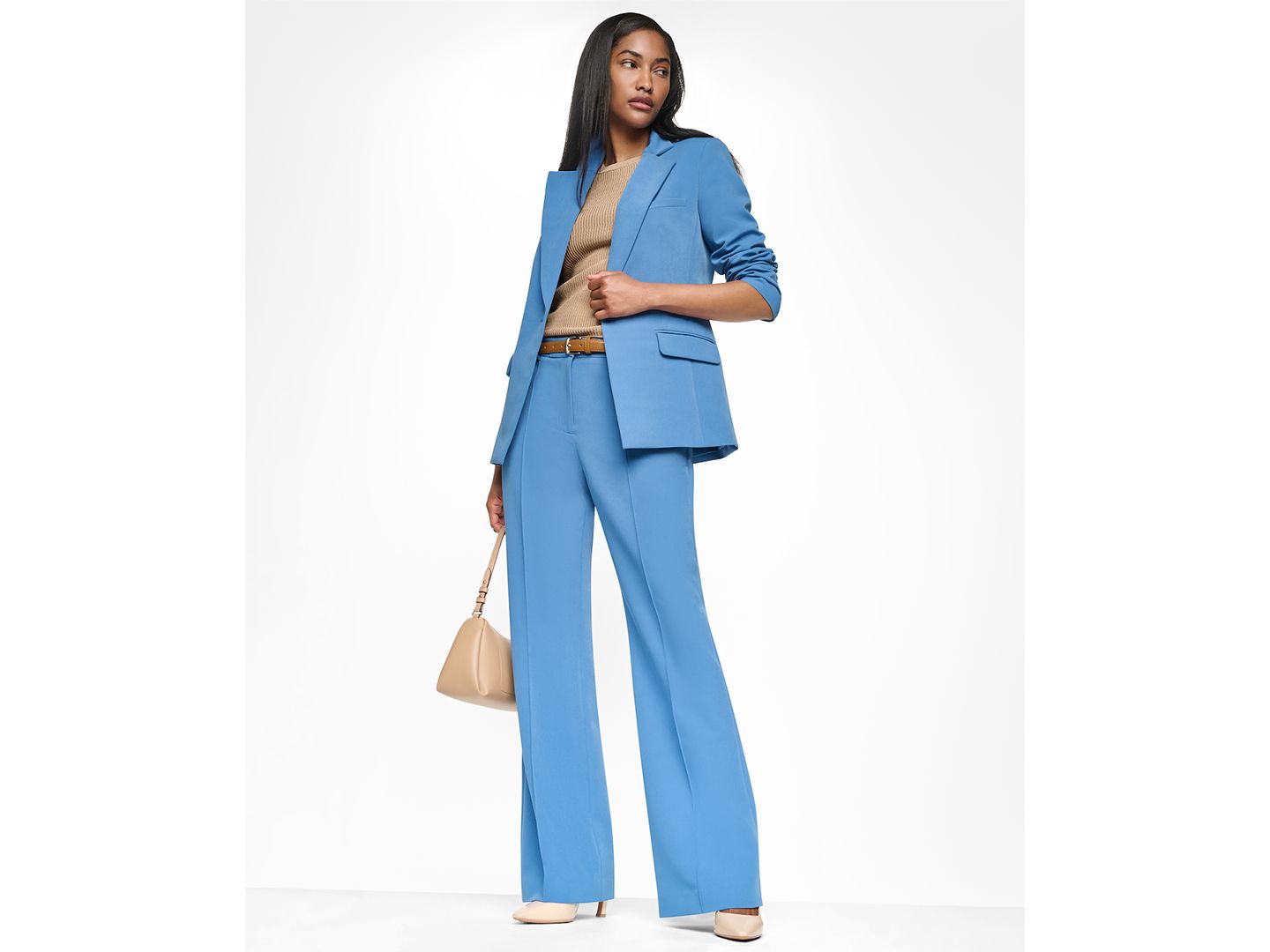 Женский пиджак DKNY Tech Tailoring 1-Button 3/4-Sleeve Blazer, цвет: Синий — фото 4