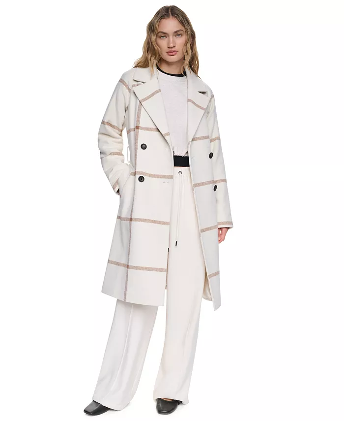 Women's Double-Breasted Belted Notch Collar Coat - thumbnail 2