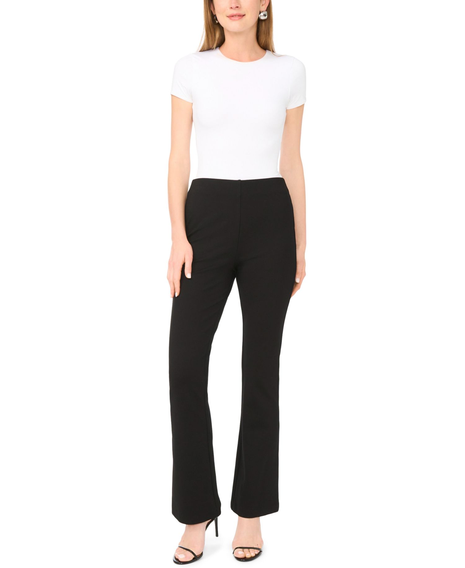 Women's High-Waisted Pull-On Straight-Leg Pants