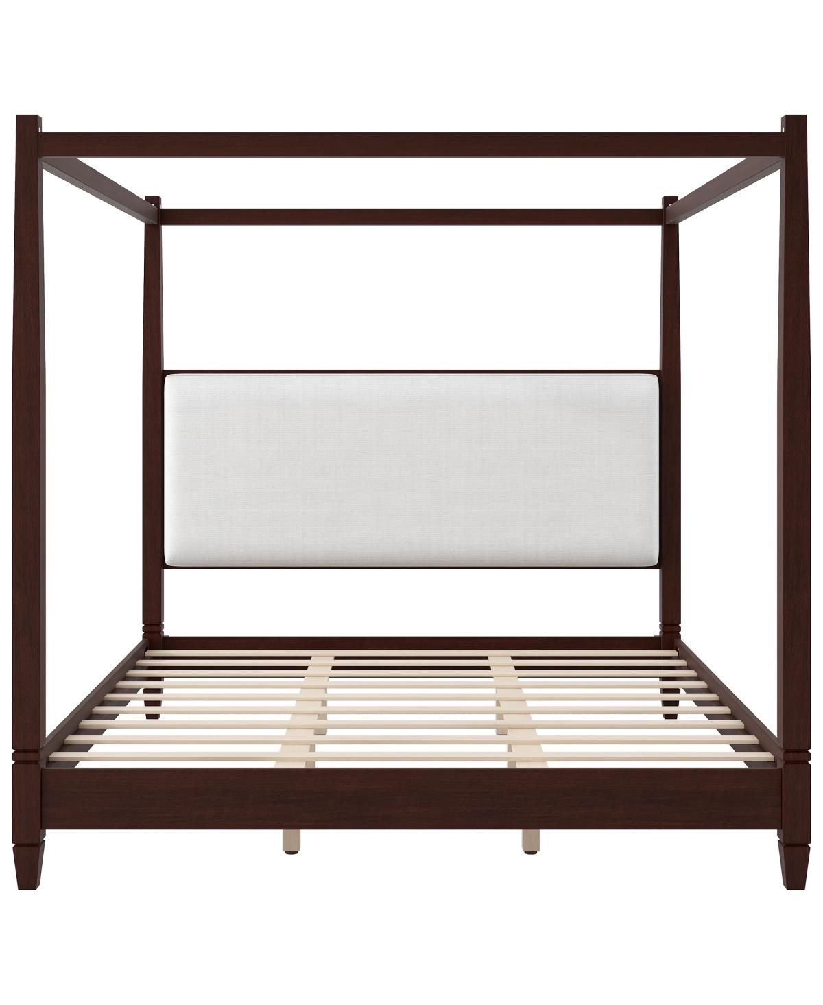 Streamdale Furniture Canopy Platform Bed with Upholstered Headboard
