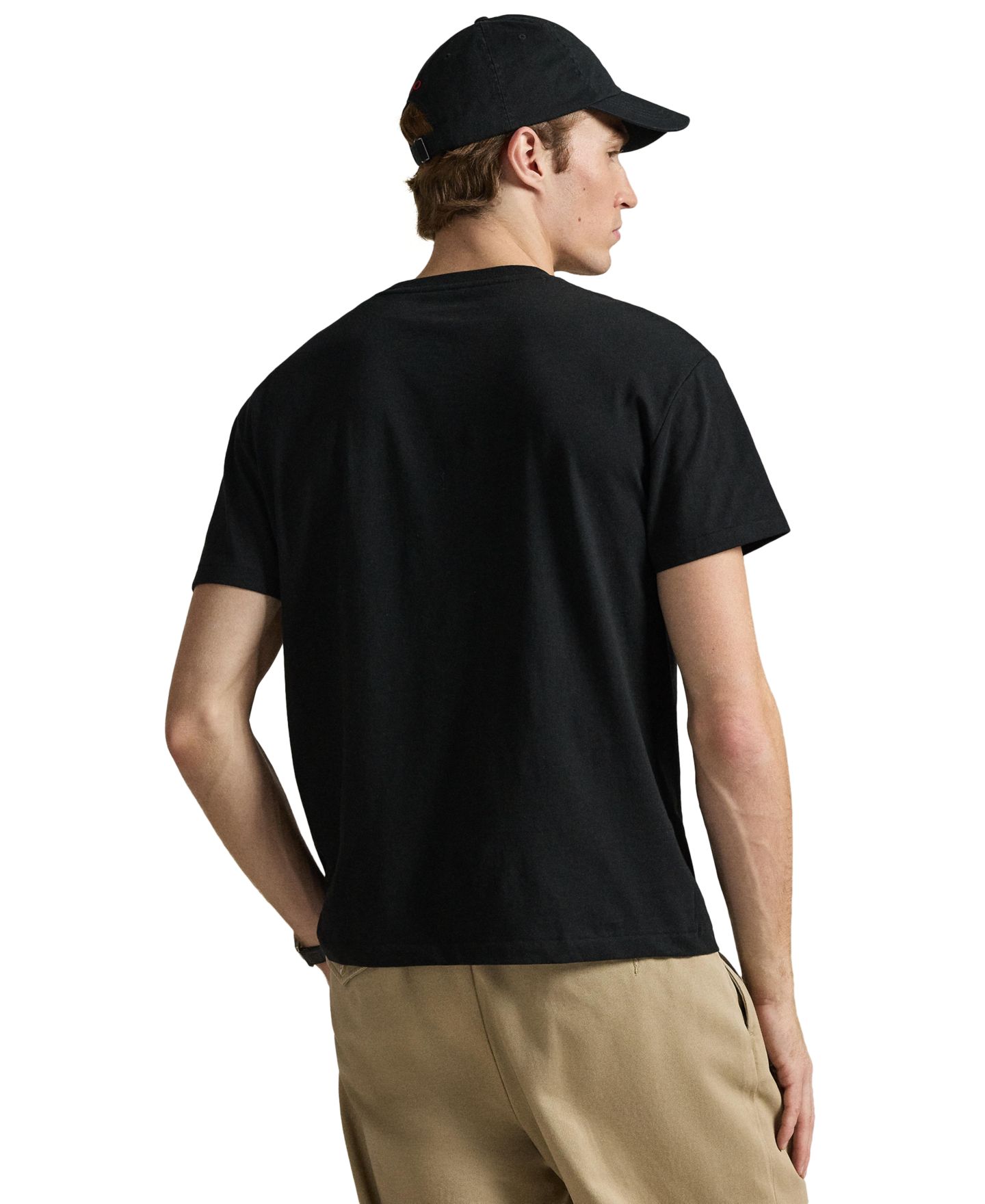 Мужская футболка Polo Ralph Lauren Classic-Fit Crewneck Pocket, цвет: Чёрный — фото 7