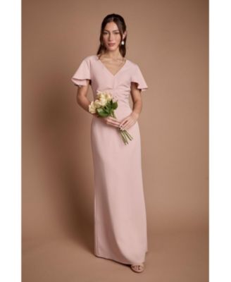 peach dresses women Sleeveless Mermaid Satin Slit Dress  Lisposa The Beach Peach Mini Dress is your summer staple MOTF PREMIUM WOMEN'S V-NECK RUFFLE