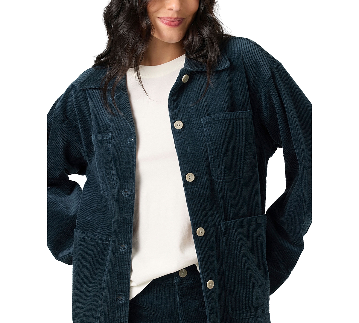 O'Neill Women's Longford Shacket Button-Front Collared Jacket