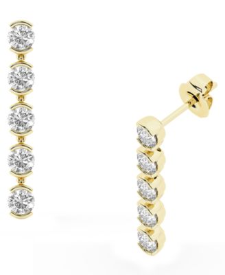 Lab-Grown Diamond Dangling Earrings (2 ct. t.w.) in 14k Yellow Gold-Plating Over Sterling Silver