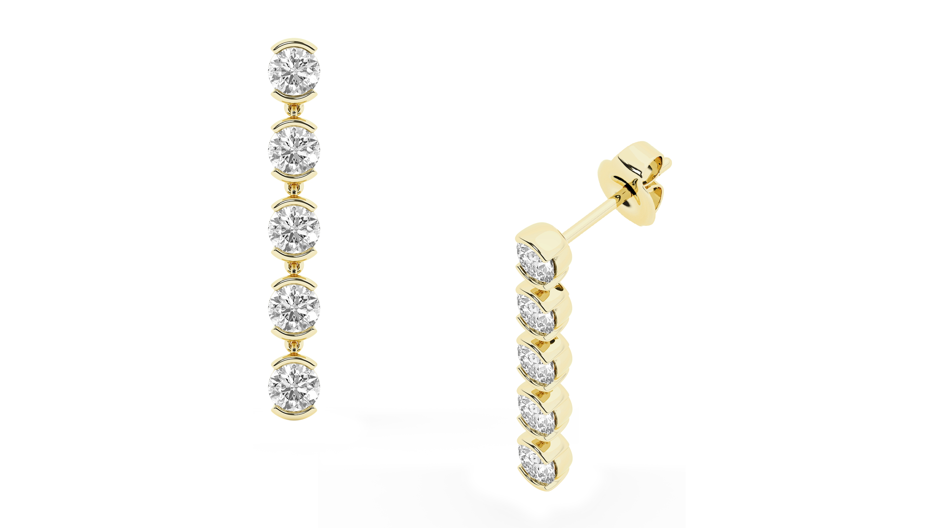 Forever Grown Diamonds Lab-Grown Diamond Dangling Earrings (2 ct. t.w.) in 14k Yellow Gold-Plating Over Sterling Silver