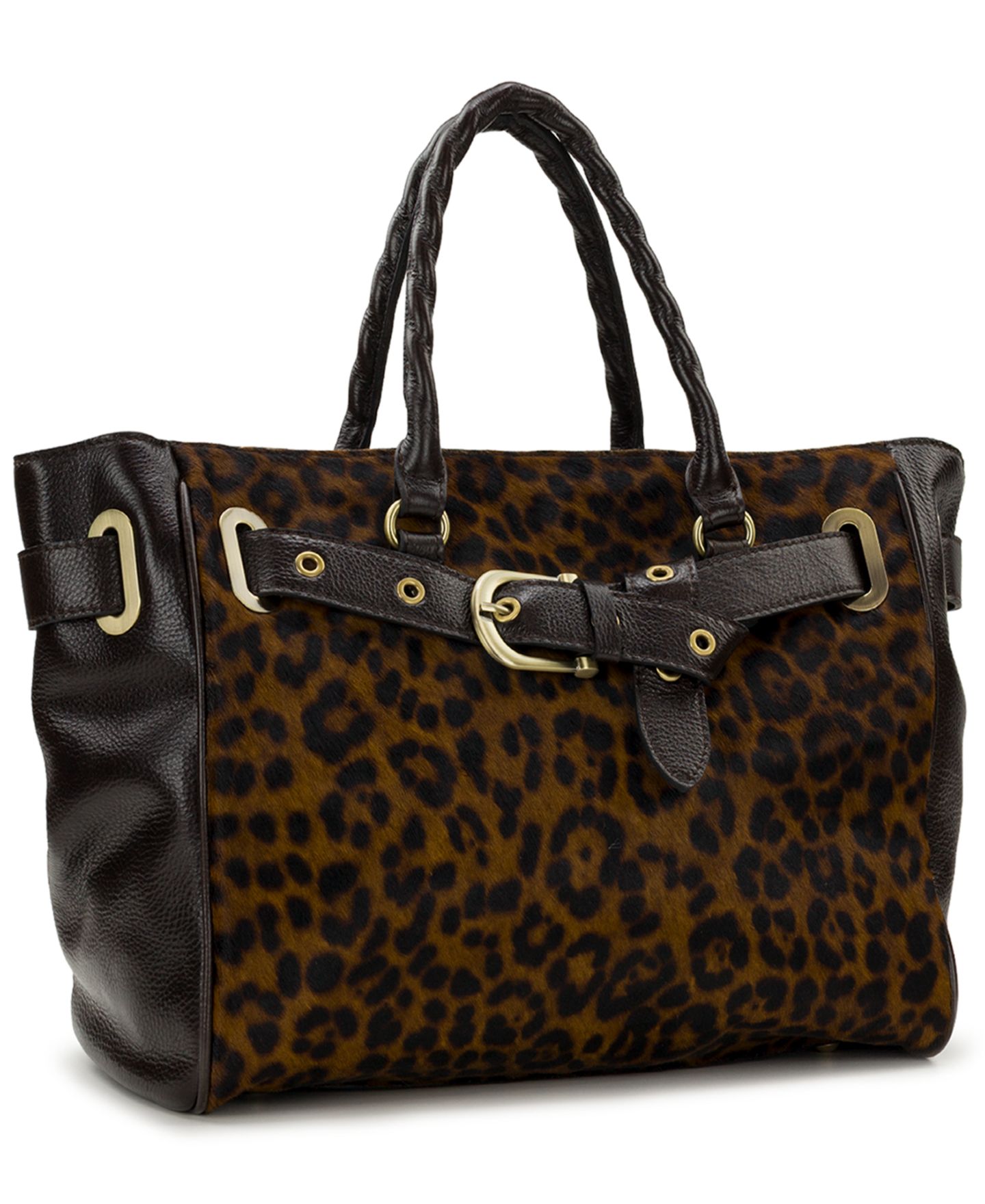 Женская сумка Patricia Nash Kari Leather Leopard Extra-Large Satchel, цвет: Леопардовый — фото 3