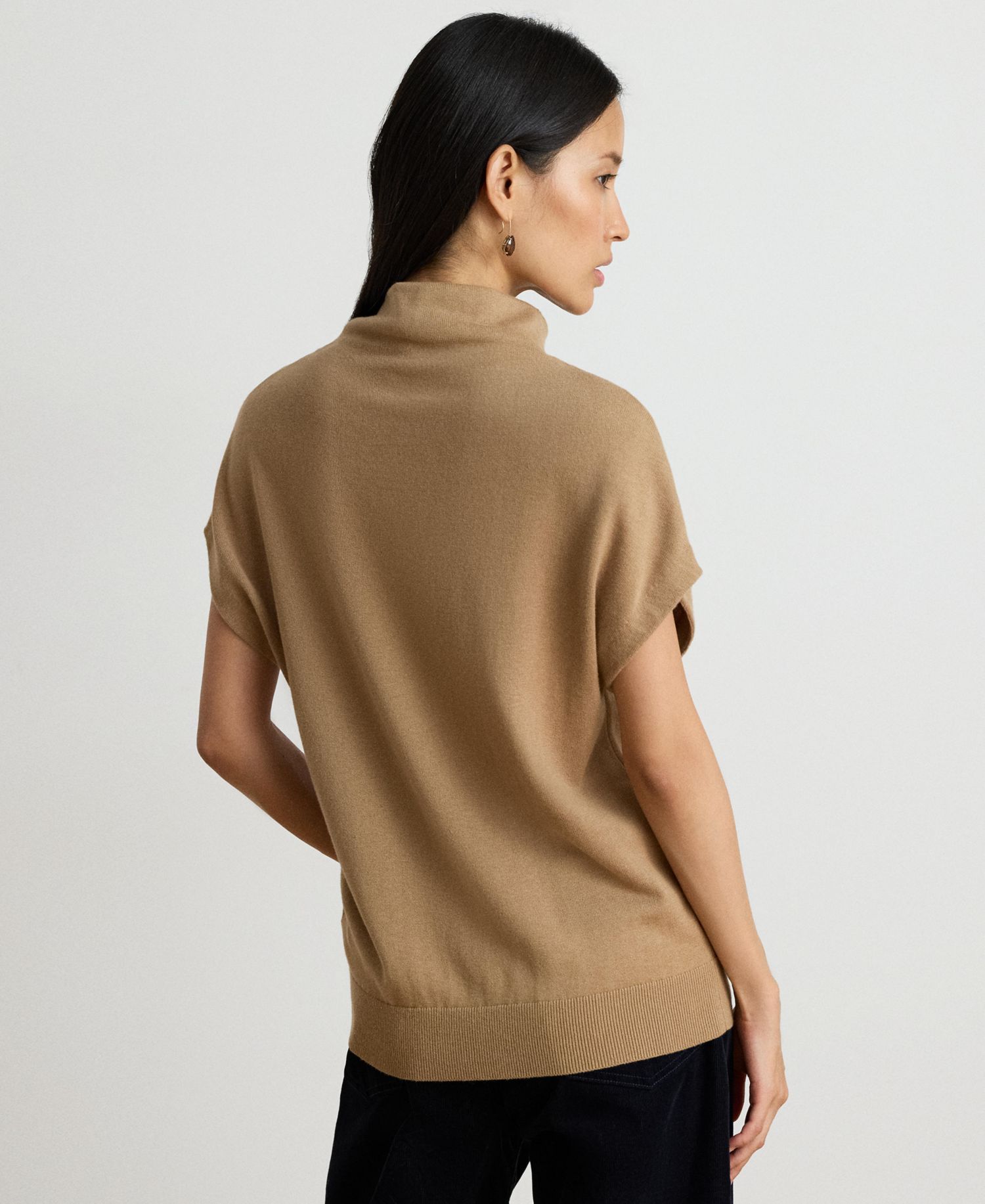 Women's Mock-Neck Cap-Sleeve Sweater