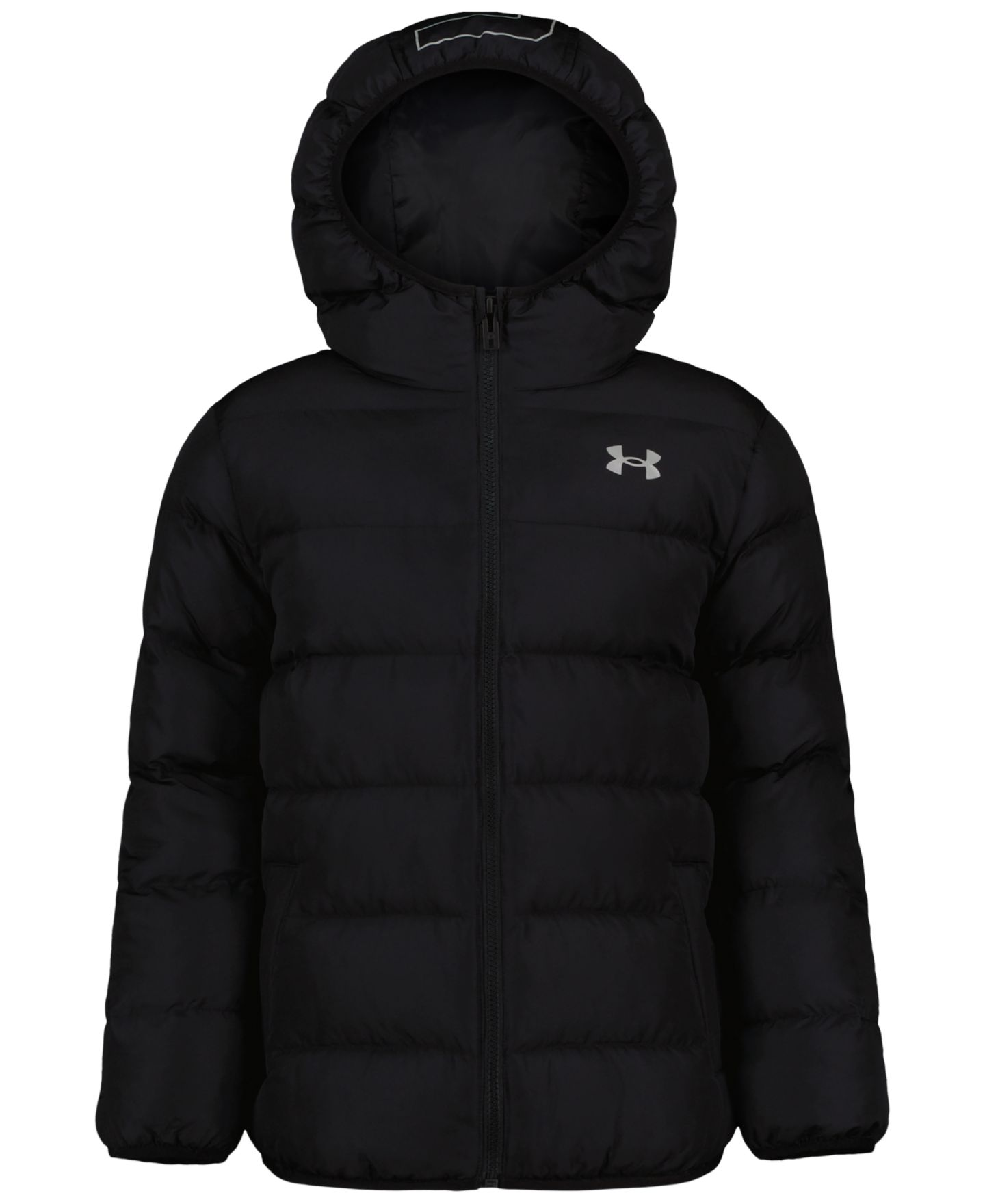 Куртка Under Armour Hooded Puffer Jacket для мальчиков, цвет: Чёрный — фото 1