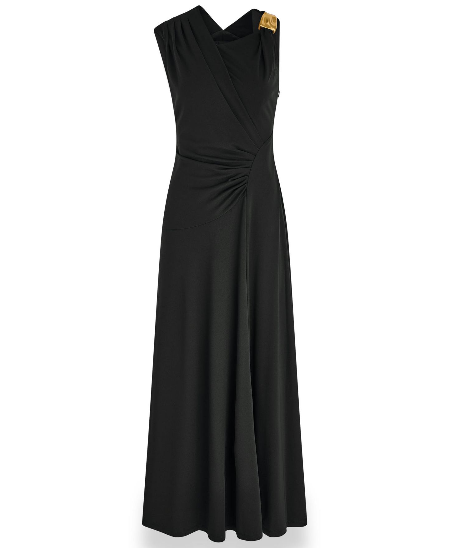 Женские платья Donna Karan New York Asymmetrical-Neck Draped Sleeveless Gown, цвет: Чёрный — фото 5