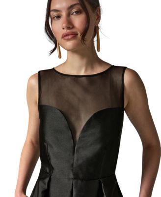 dark red women's dress with circle skirts. Golden color detail in neckline The Flounce Smocked Midi * Our Ethical Practices Color:Royal Olive Green NewProd062024