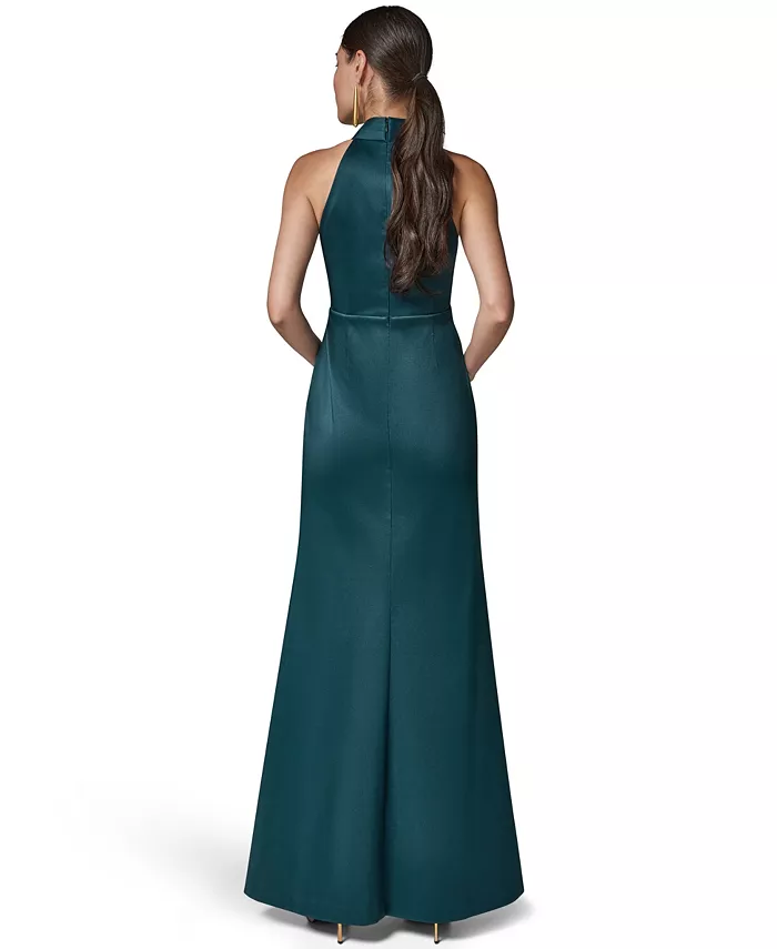 Women's Mikado Cross-Front Halter Gown - thumbnail 5