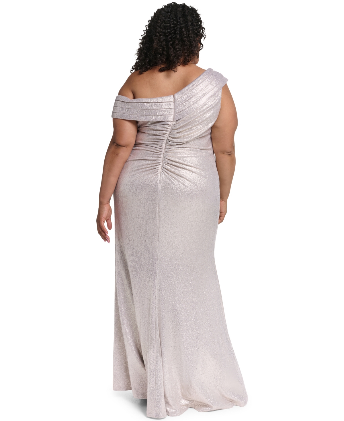 Eliza J Plus One-Shoulder Sleeveless Ball Gown
