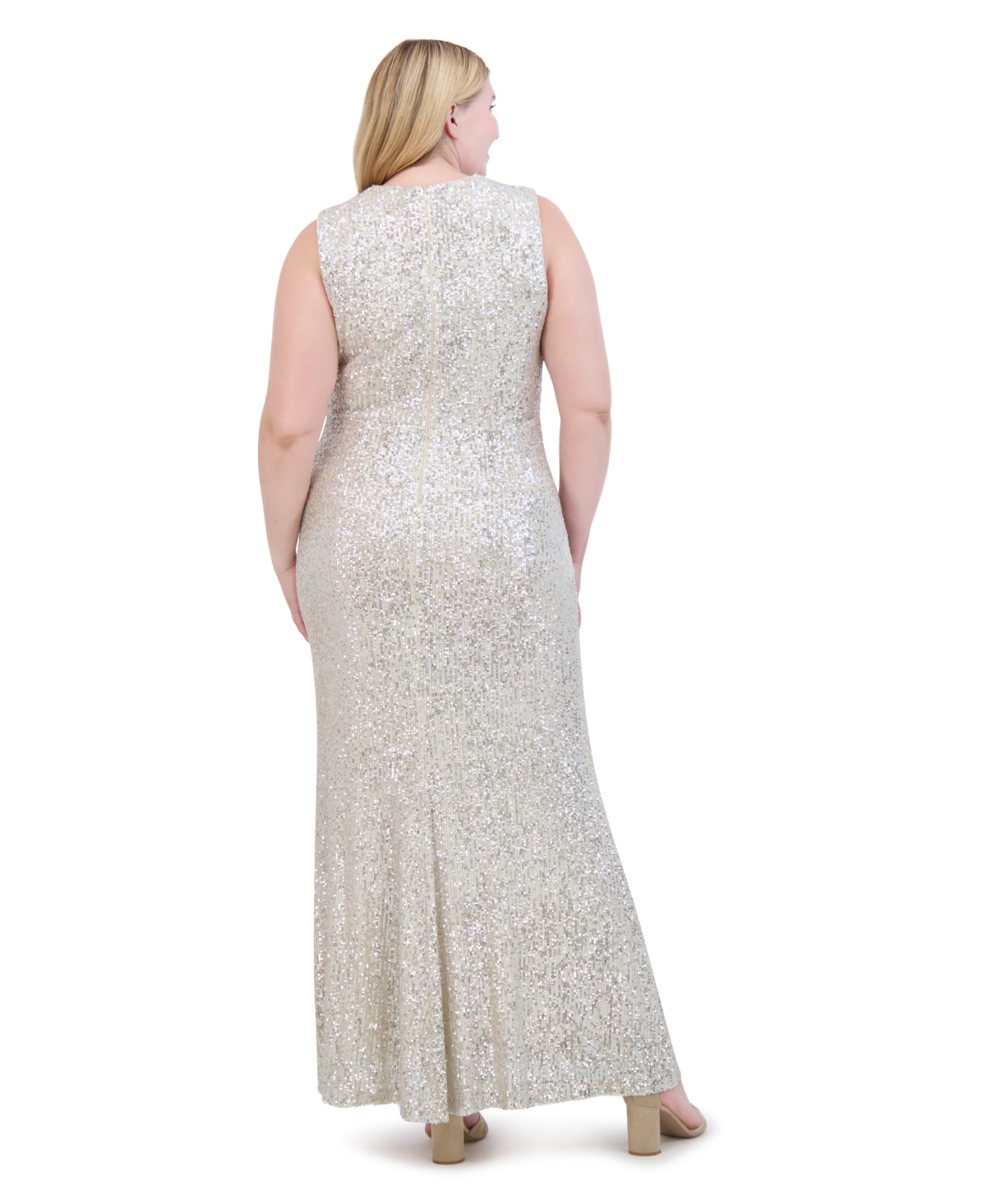 Eliza J Plus Size Cowl Neck Sleeveless Ball Gown