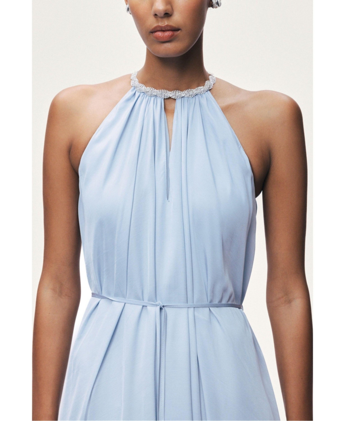 Nocturne Women's Embellished Halter Neck Midi Dress