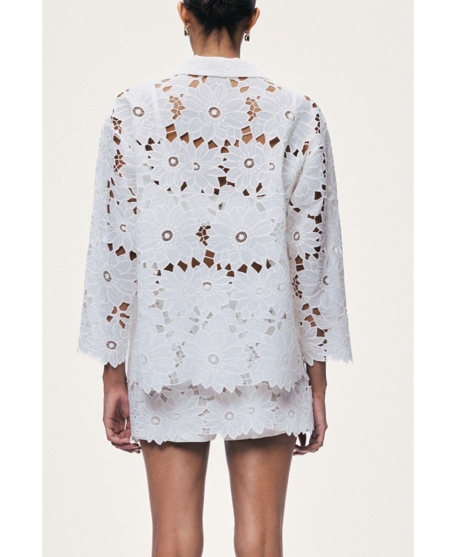 Women's Floral Mid-Length Broderie Jacket