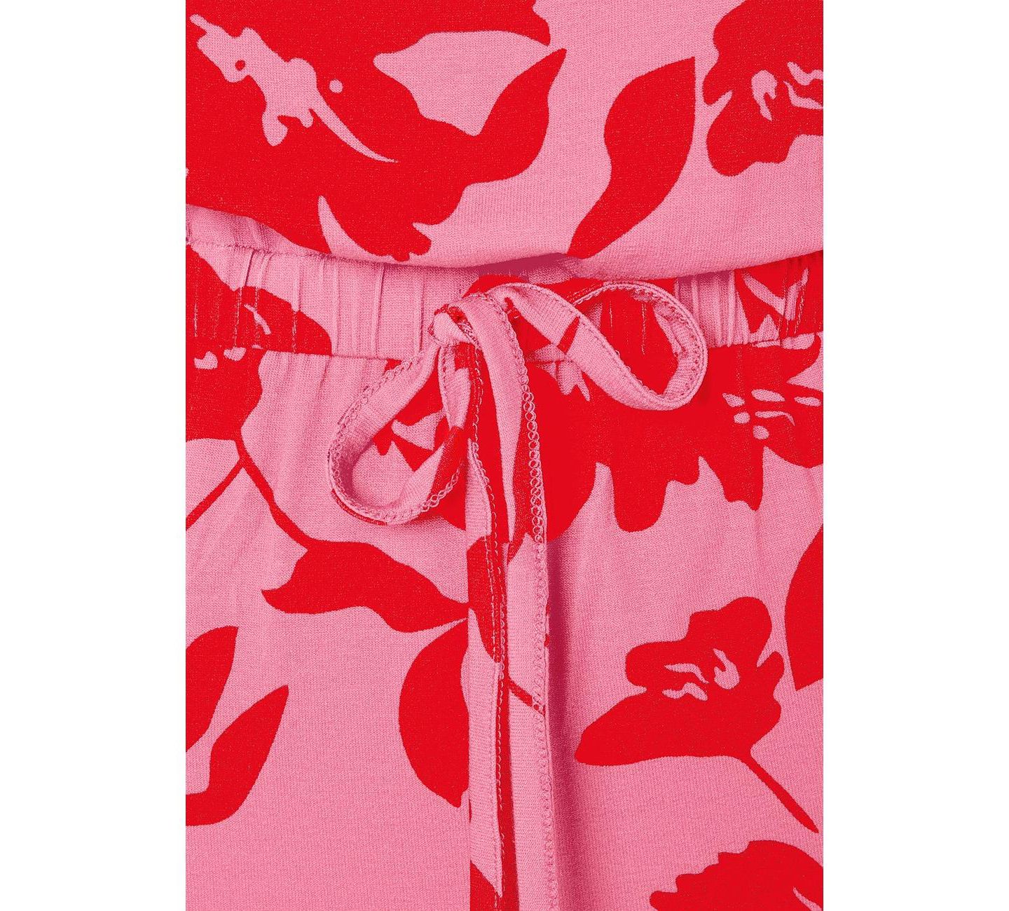 Женское платье Lascana Viscose Floral Print Off Shoulder Multiway Short, цвет: Розовый / Красный — фото 7