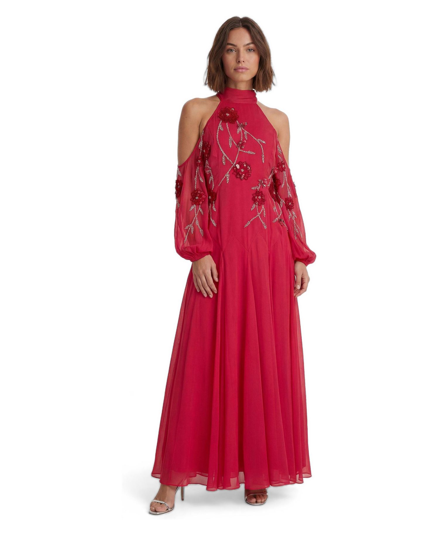 Women's 3D Floral Maxi Dress