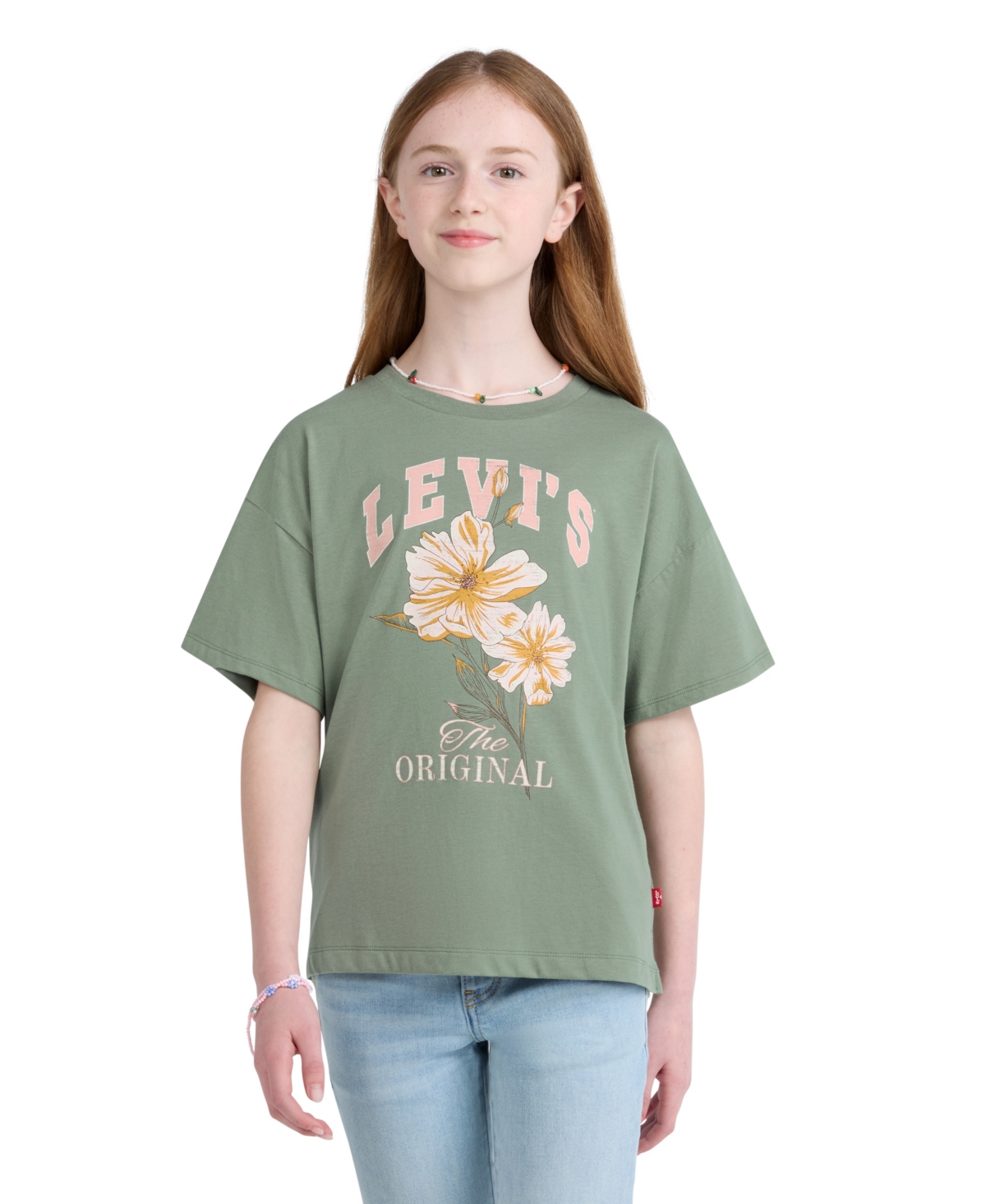 Levi's Girls' 7-16 Short-Sleeve Flower Market Oversized T-Shirt