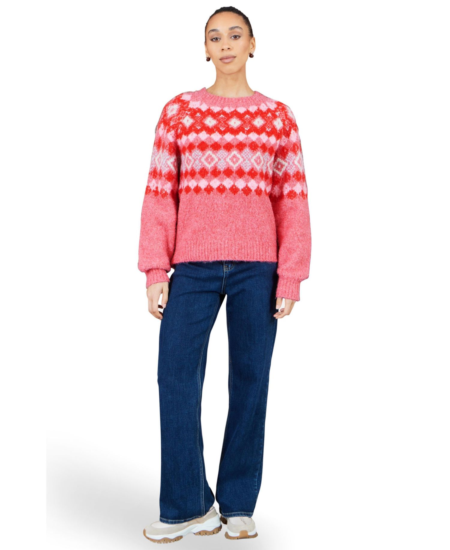 Women's Fairisle Wool Blend Relaxed Jumper