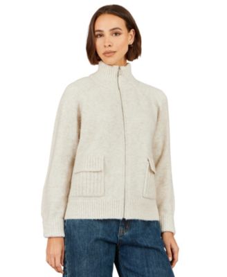 Women's Full-Zip Mock-Neck Cardigan
