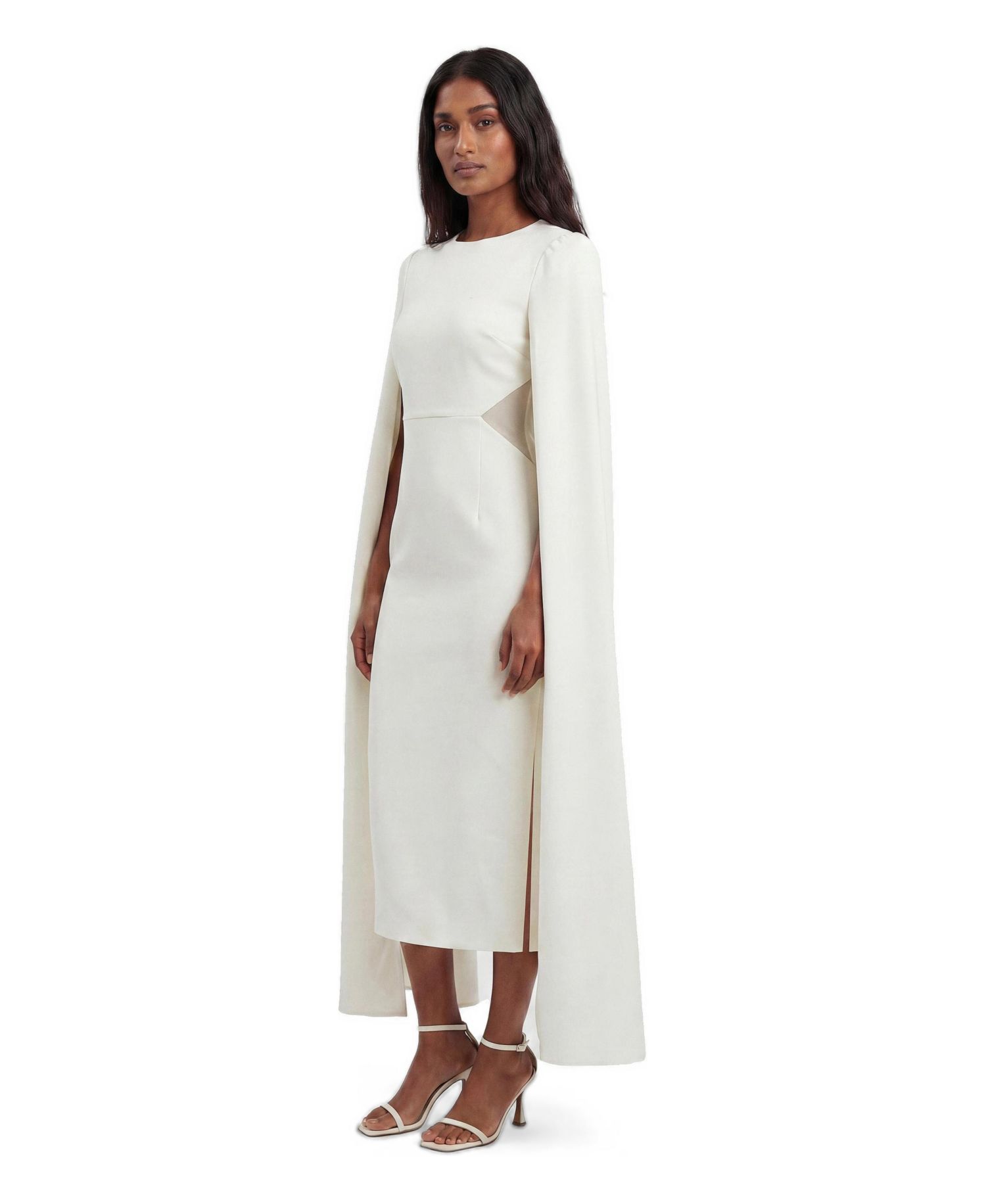 Women's Cape Mesh Midi Dress