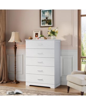 5 Drawer Dresser for Bedroom 47" Tall Modern Chest of Drawers with Metal Handles Storage Organizer for Living Room Entryway Hallway
