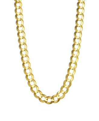 Solid Curb Chain 22" Necklace in 10k Yellow Gold