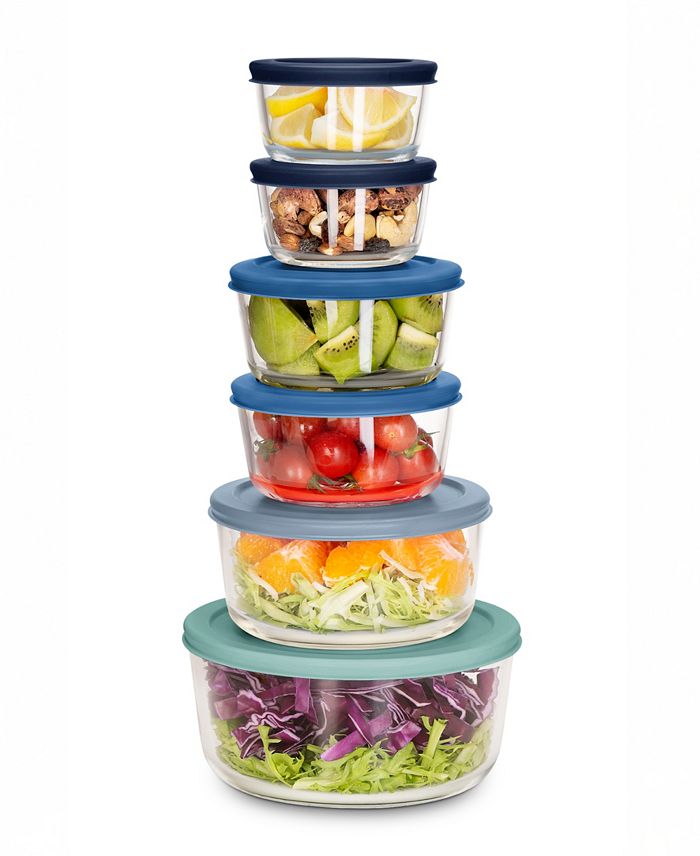 12-Piece Art & Cook Glass Food Storage Set (Blue)