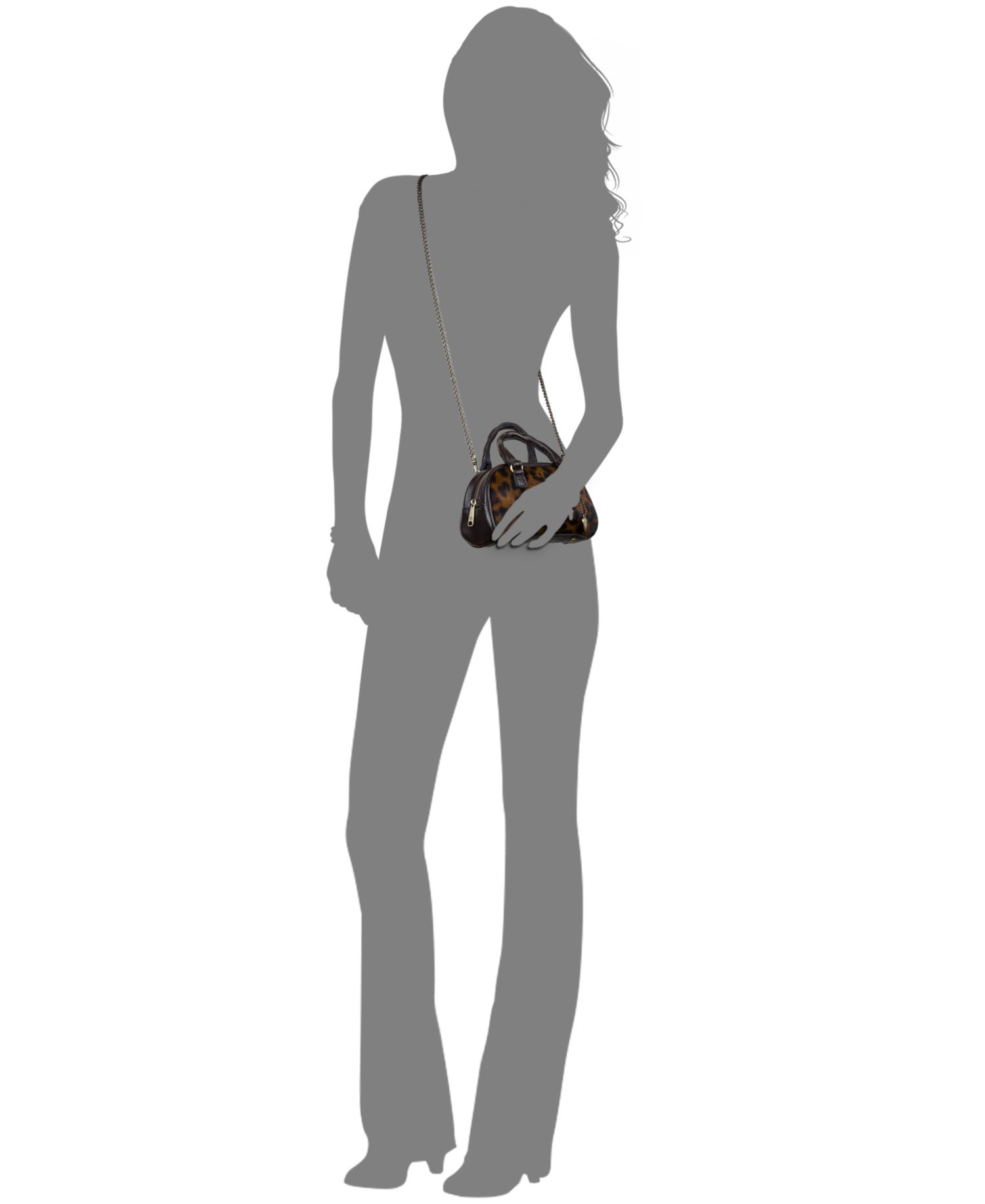 Mini Pomezia Leopard Chain Crossbody Handbag