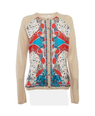 Women's Printed Silk Cardigan