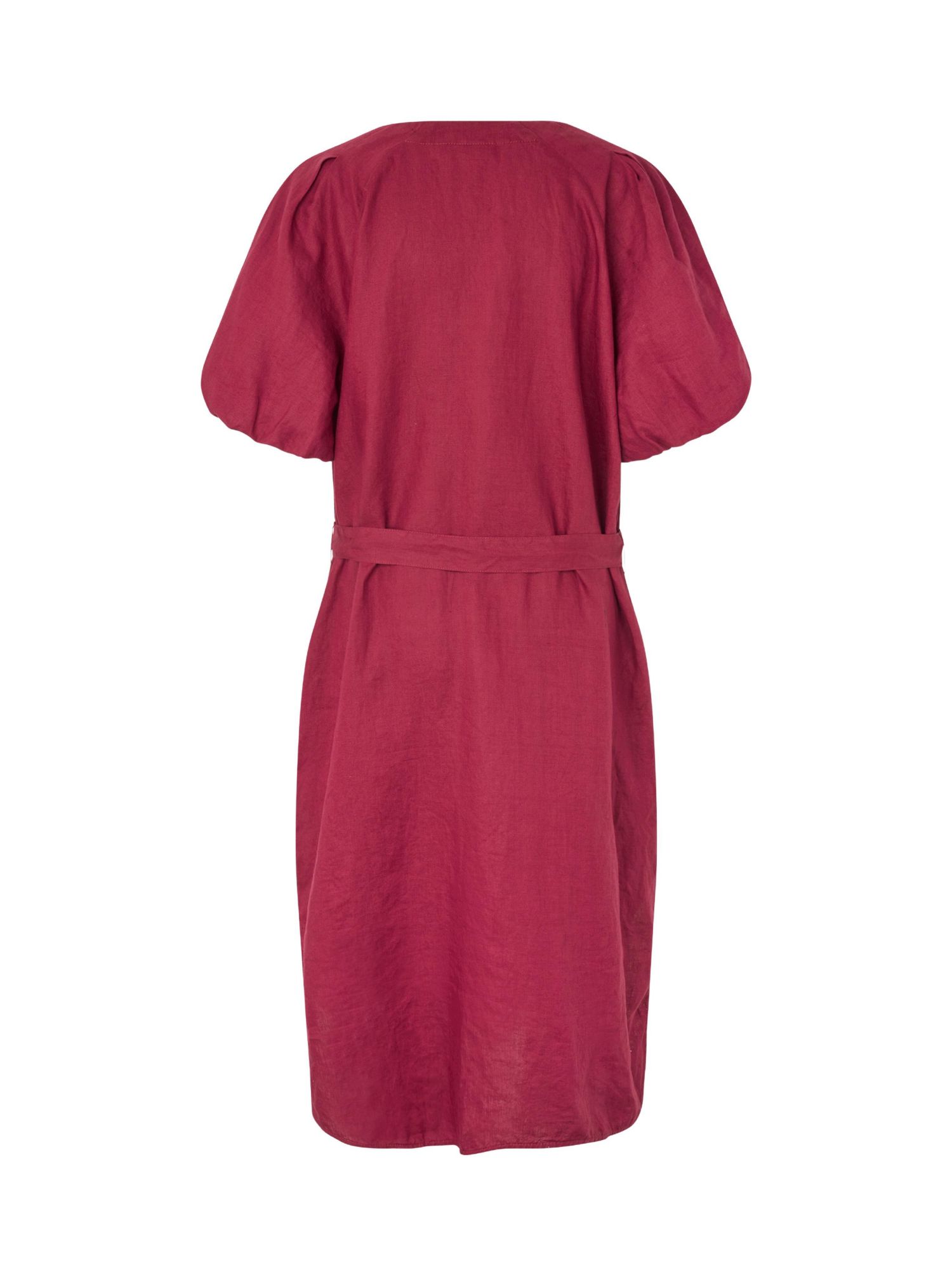 Women's Manalirae Linen V-Neck Puff Sleeve Midi Dress