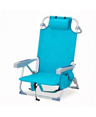 Beach Chair 5-Level Adjustable With Cooler Storage Bags