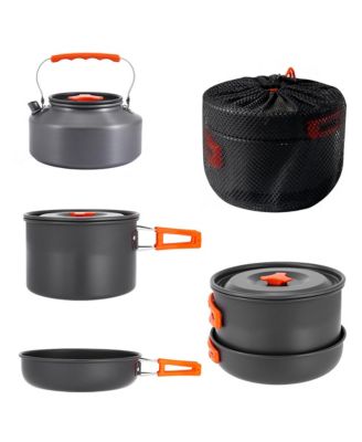 Lightweight Camping Cookware Set 1-2 People Portable Nesting Outdoor Cooking Kit