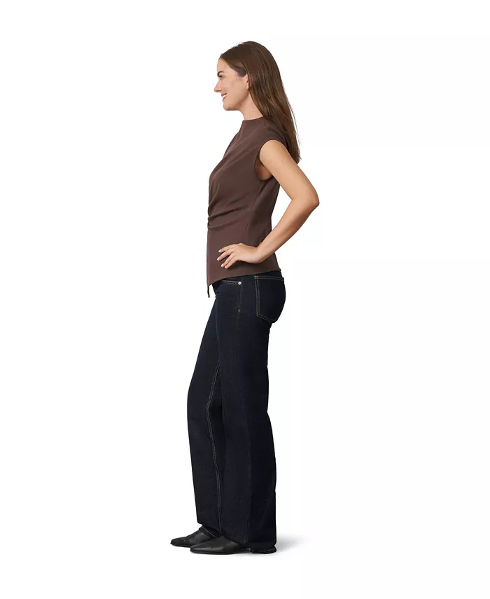 Women's Funnel Neck Asymmetric Hem Top - thumbnail 8