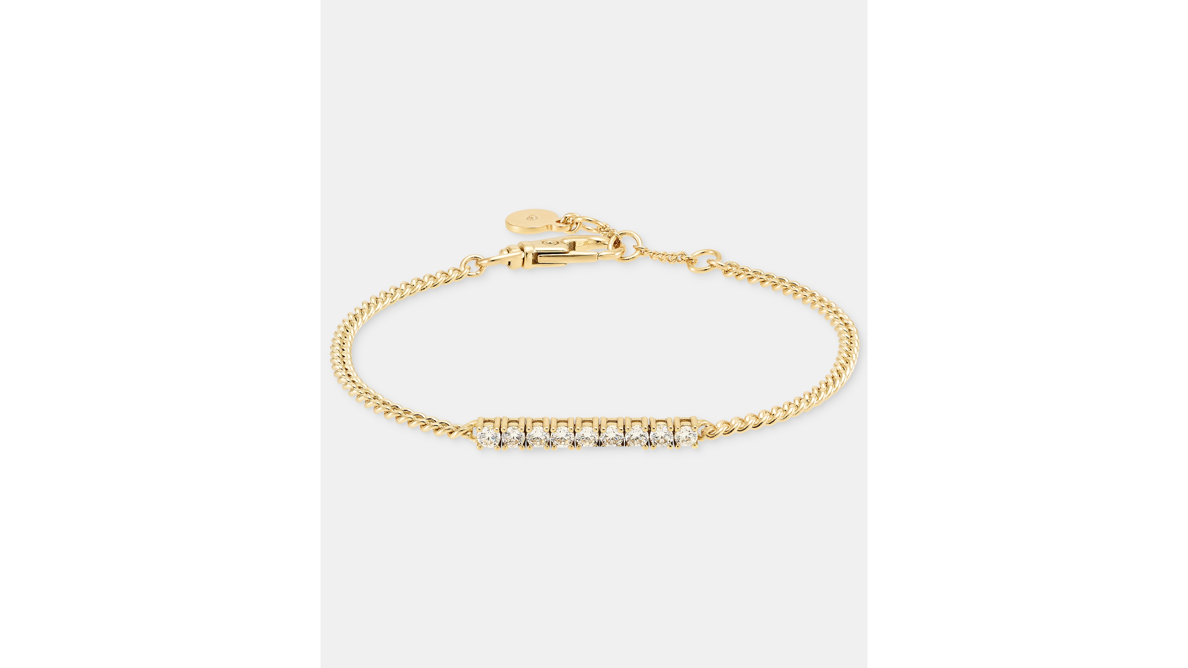Dkny Gold-Tone Crystal Tennis Adjustable Bracelet
