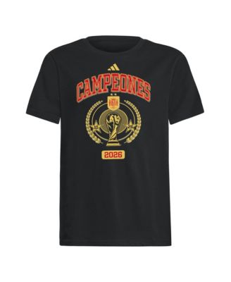 Big Boys and Girls Black Spain National Team 2026 FIFA World Cup Champions Trophy T-Shirt
