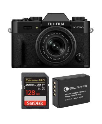 X-T30 III Mirrorless Camera with XC 13-33mm Lens, Bundle with Extra Battery and 128GB Memory Card