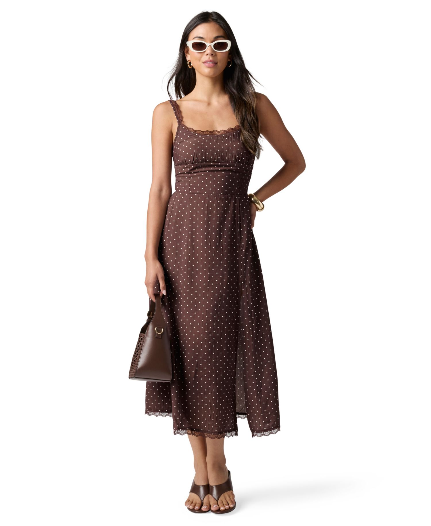 Junior's Scoop Neck Midi Slip Dress