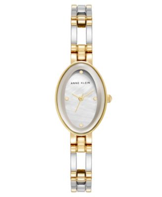 Women's Quartz Oval Two-Tone Alloy Metal Bracelet Watch 29mm x 20mm