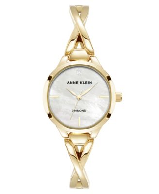 Women's Quartz Round Gold-Tone Alloy Metal Bangle Watch 28mm